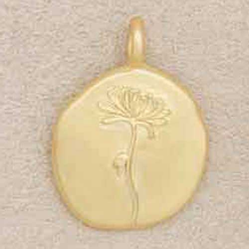 girl holding a gold plated October