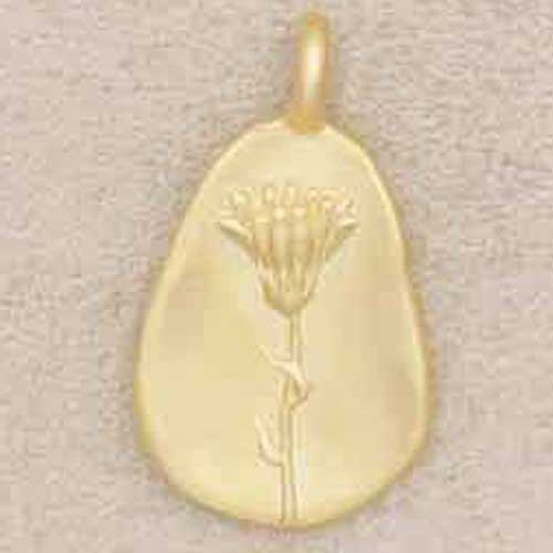 girl holding a gold plated October