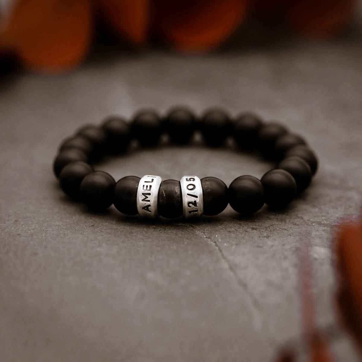 with choice of sterling silver or bronze beads that are customizable with names or dates