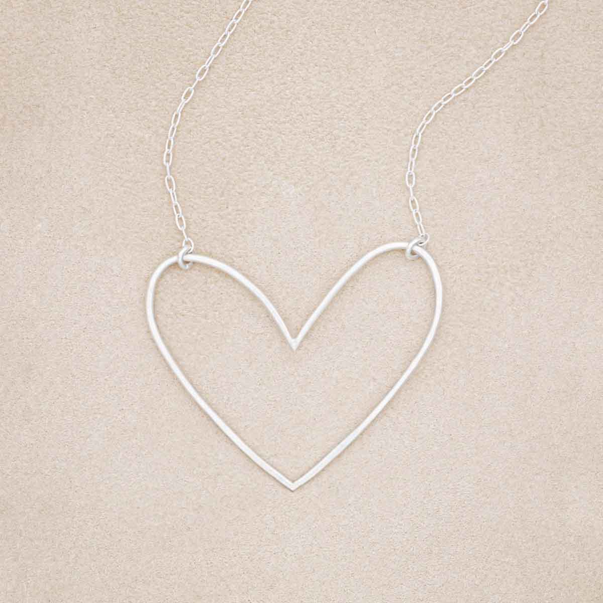 Peaceful Heart Necklace handcrafted in sterling silver