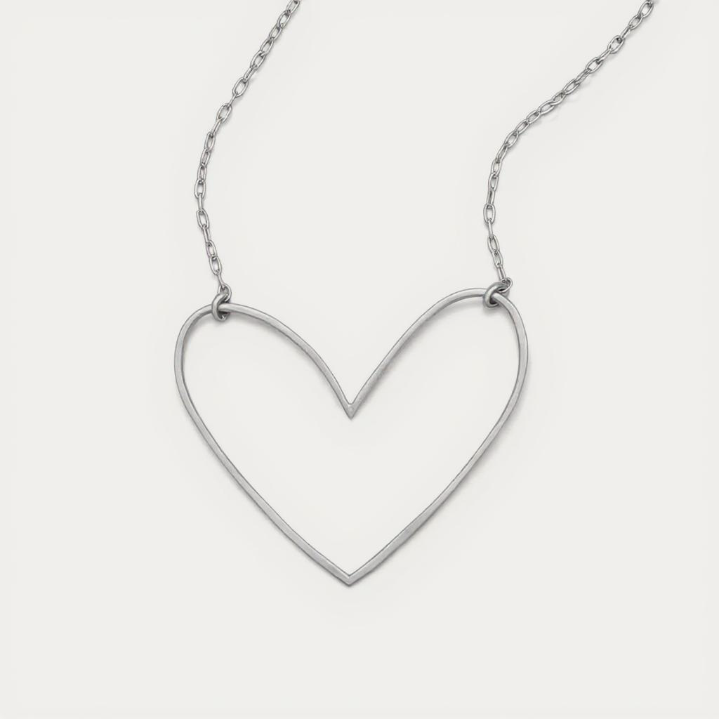 Peaceful Heart Necklace (Sterling Silver)