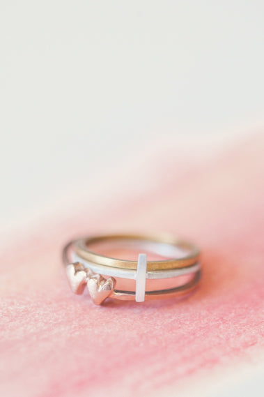 Sweet Love Ring - Two Hearts (9K Solid Gold)