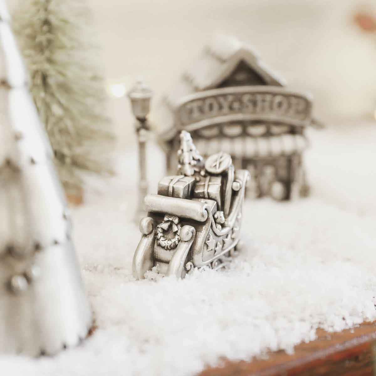 displayed with the Winter Wonderland Village Set and fake snow