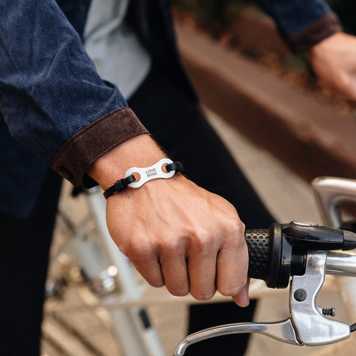 Linked Together Leather Bracelet (Black)