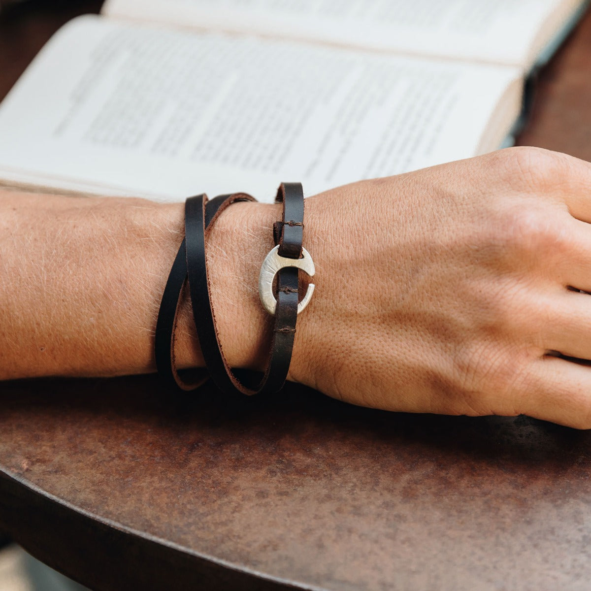 Catcher Leather Bracelet (Sterling Silver)