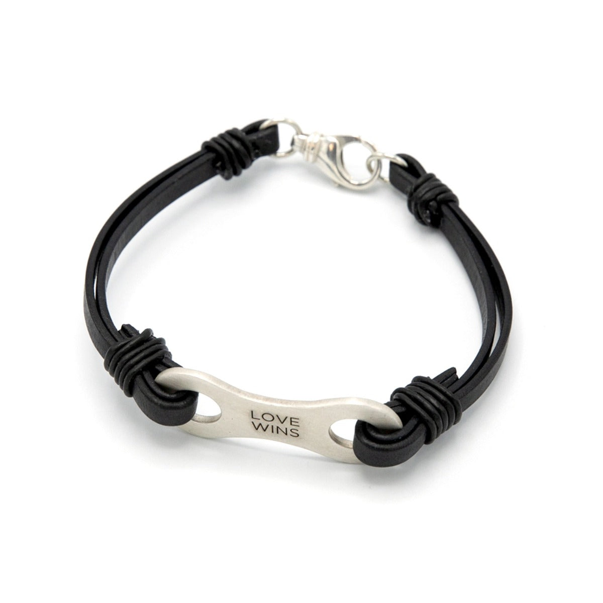 Linked Together Leather Bracelet (Black)
