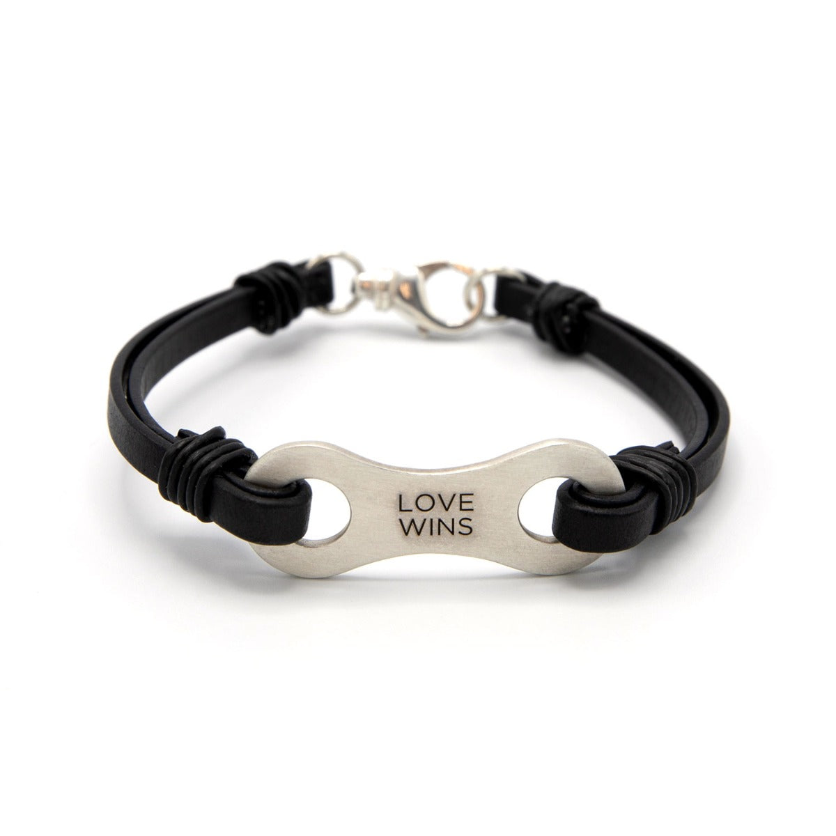 Linked Together Leather Bracelet (Black)