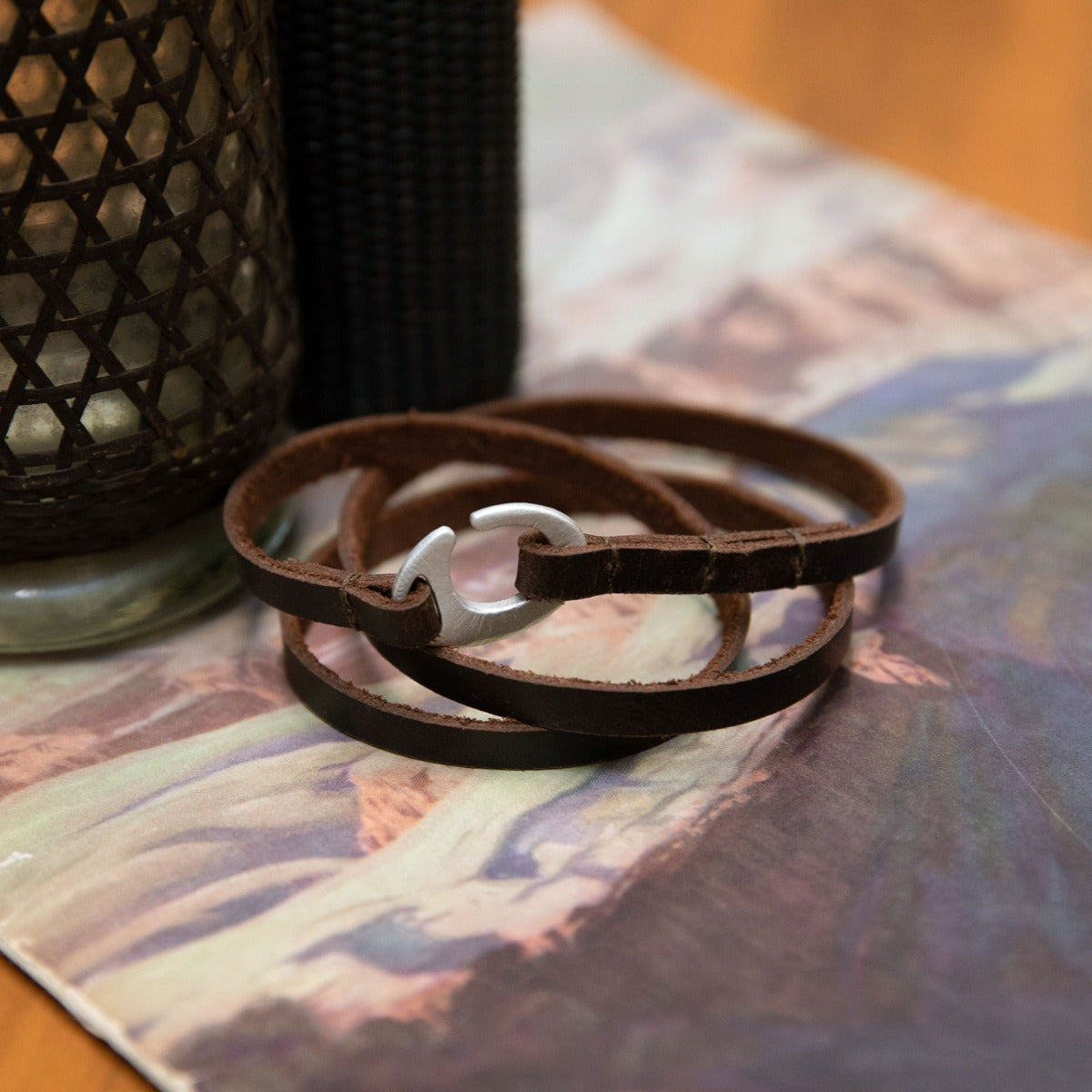Catcher Leather Bracelet (Sterling Silver)