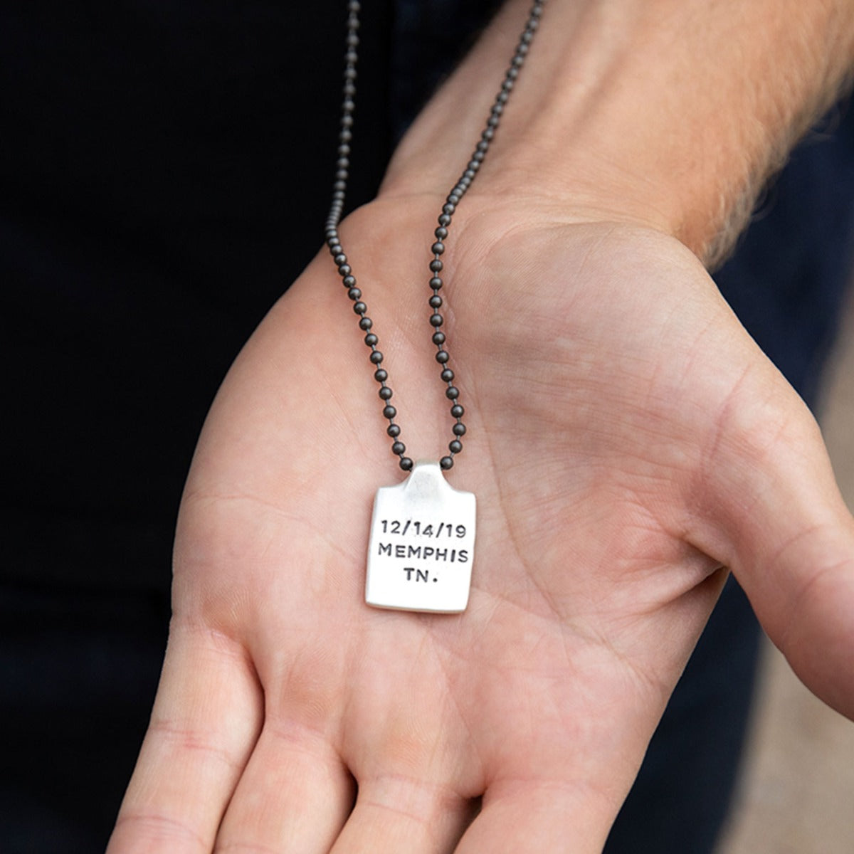 Dog Tag Necklace (Sterling Silver)