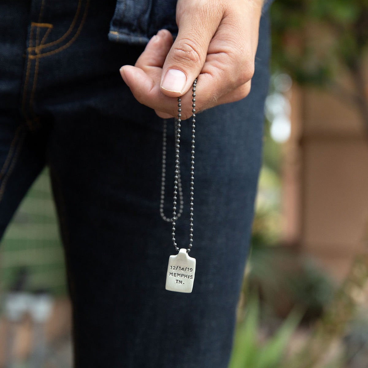 Dog Tag Necklace (Sterling Silver)