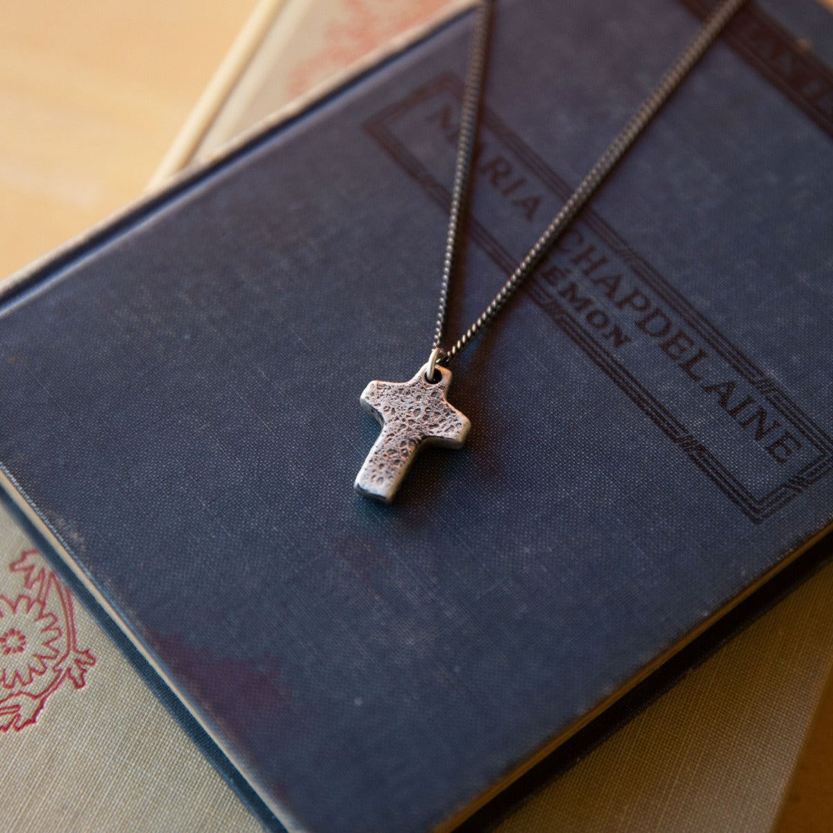 Found Cross Necklace (Antiqued Sterling Silver)