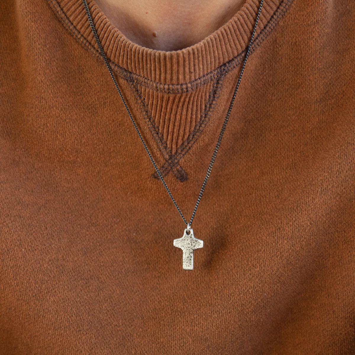 Found Cross Necklace (Antiqued Sterling Silver)