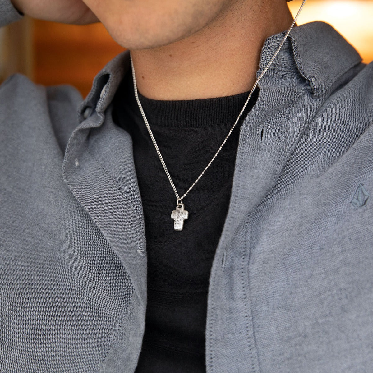 Thrive Silver Cross Necklace (Antiqued Sterling Silver)