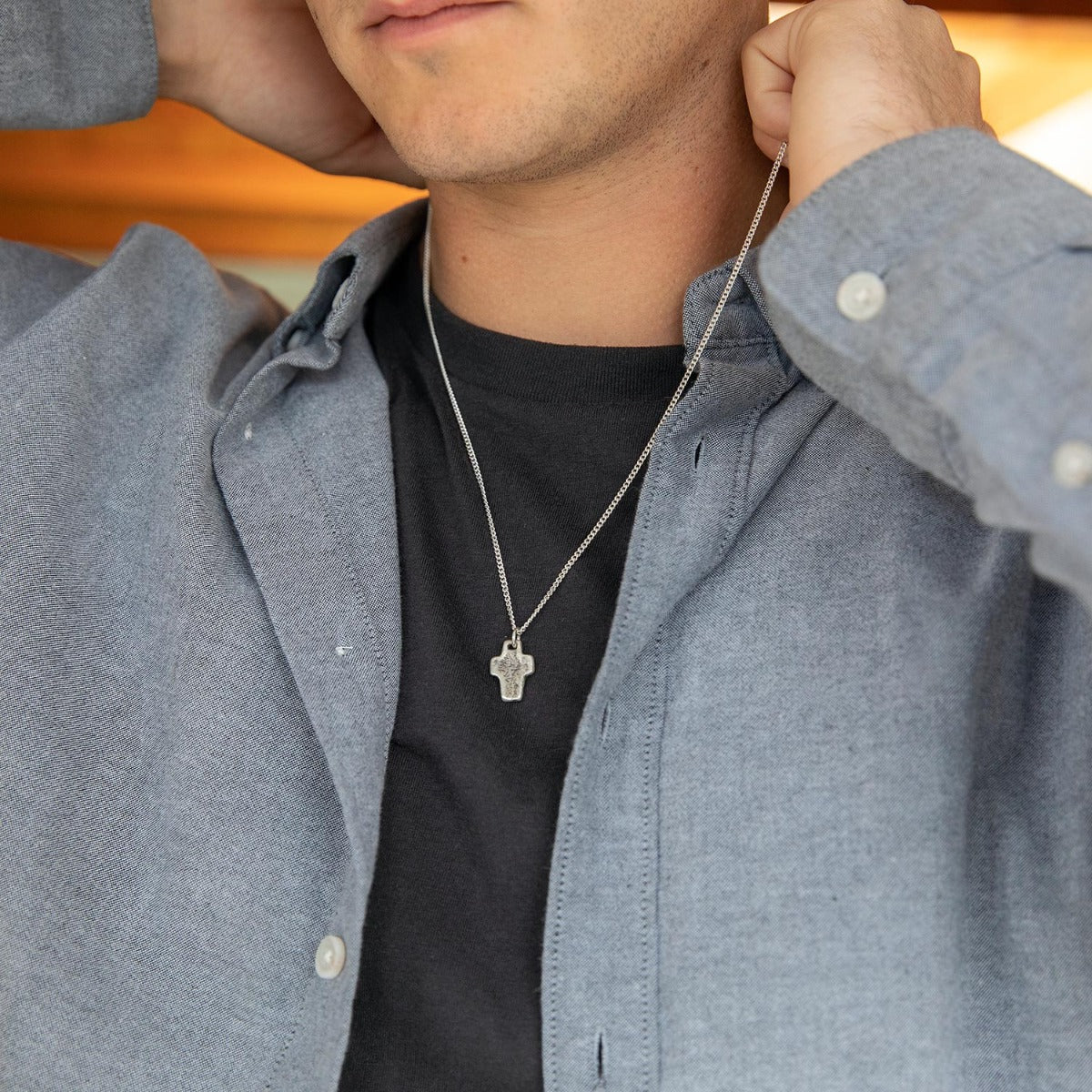 Thrive Silver Cross Necklace (Antiqued Sterling Silver)