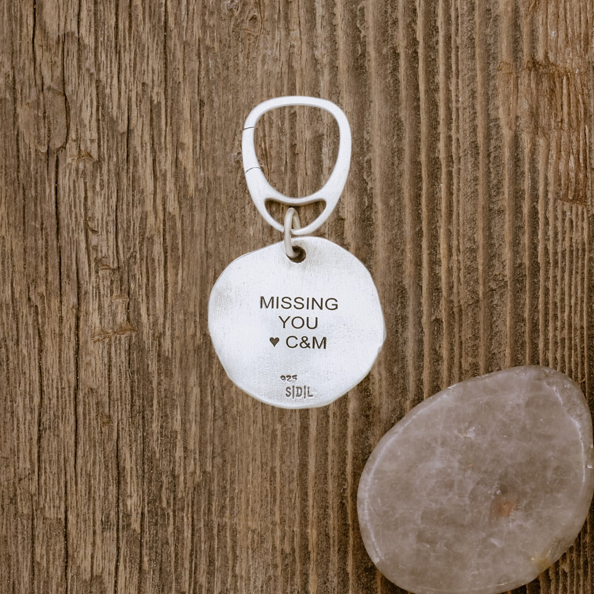 Roman Cross Coin Key Ring (Sterling Silver)