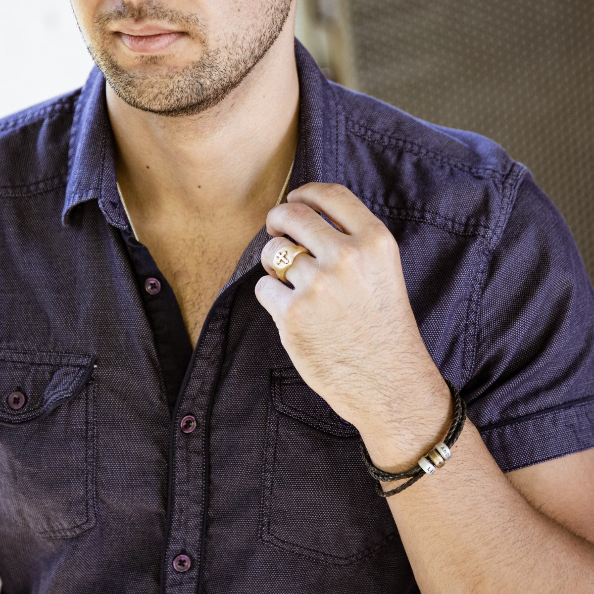 Faith Hope & Love Cross Signet Ring (9K Solid Gold)