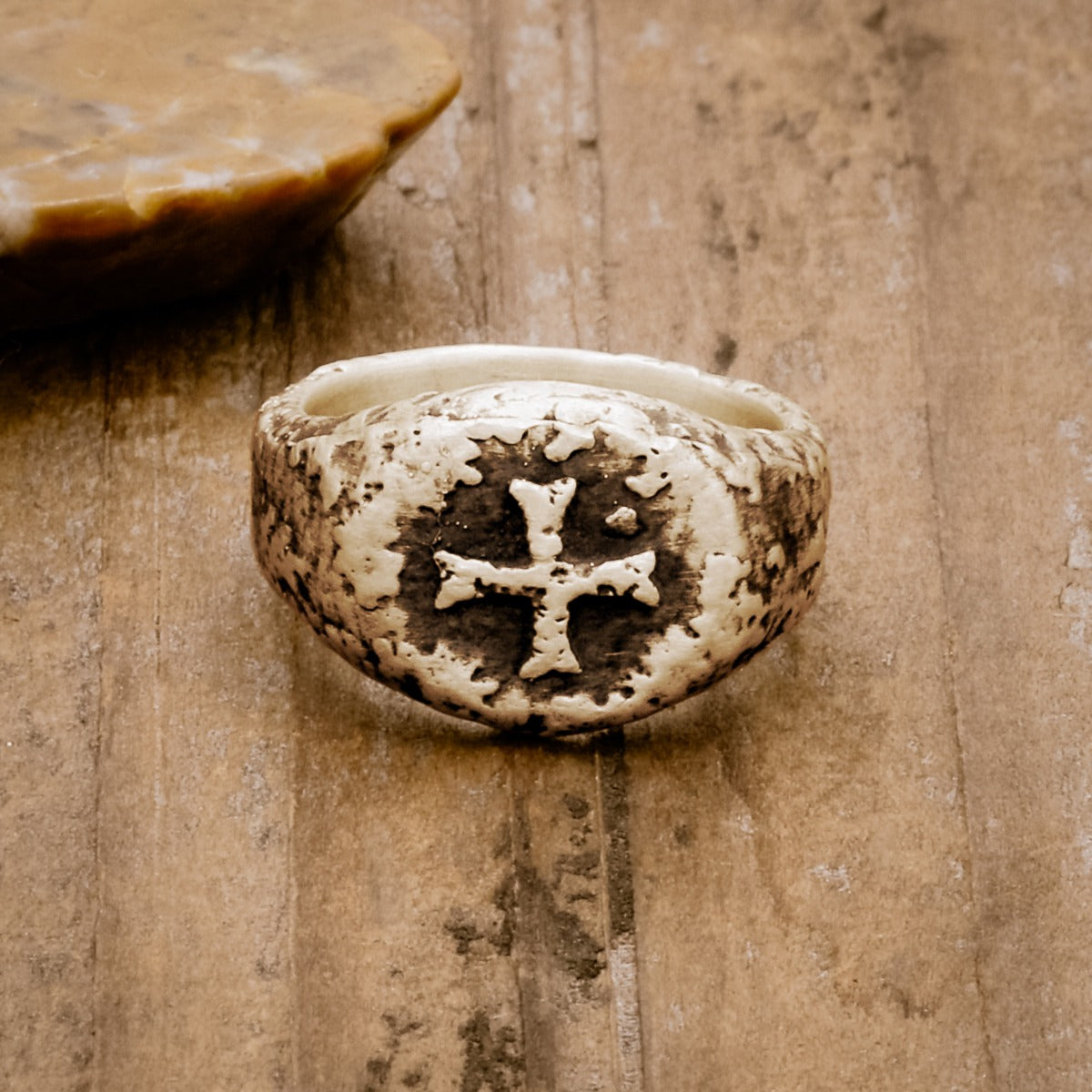 Ancient Cross Signet Ring (9K Solid Gold)