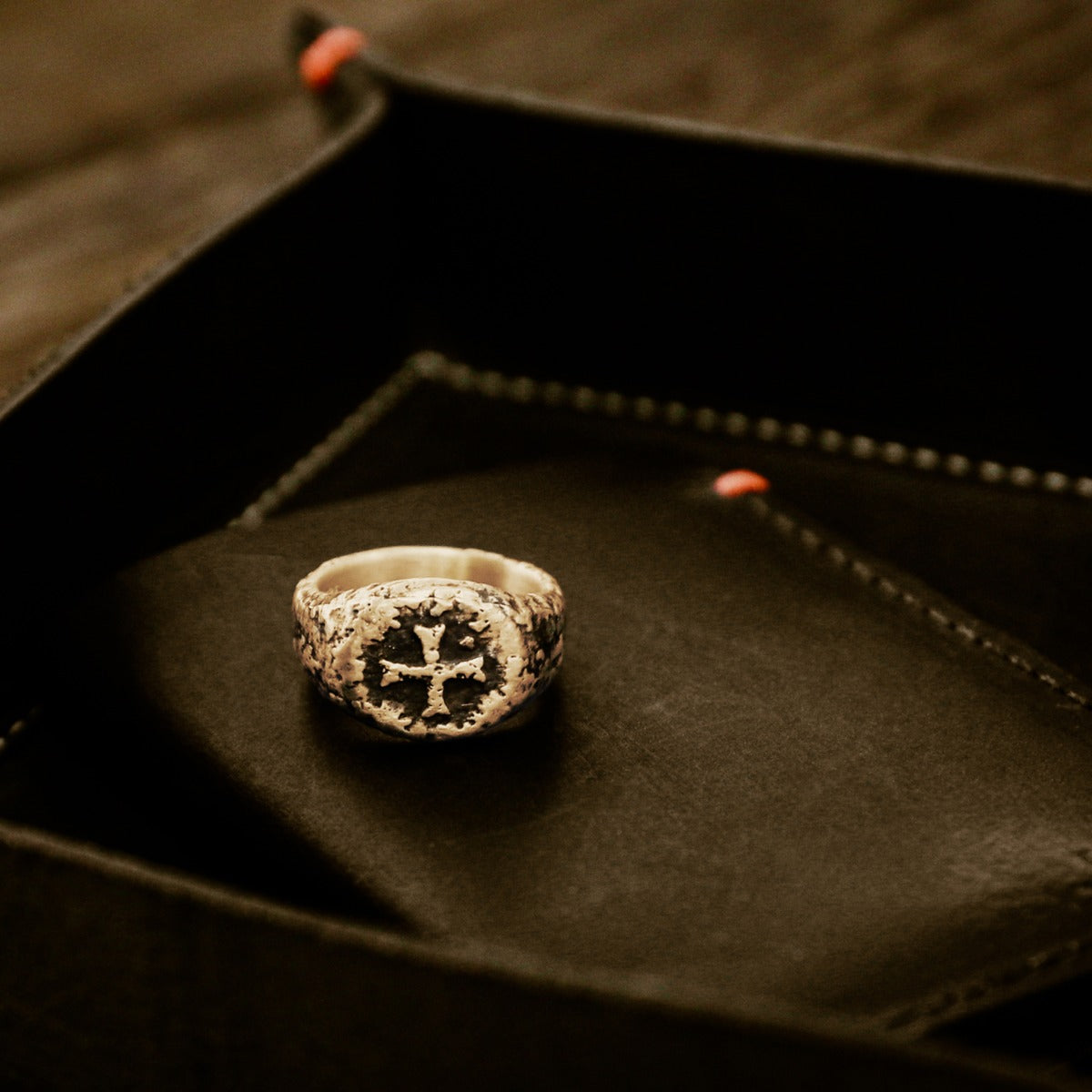 Ancient Cross Signet Ring (9K Solid Gold)