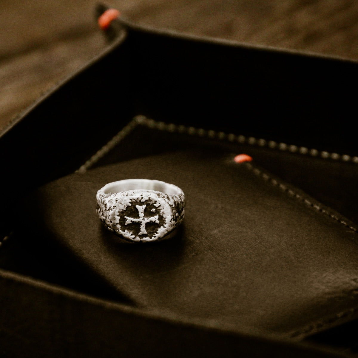 Ancient Cross Signet Ring (Antiqued Sterling Silver)