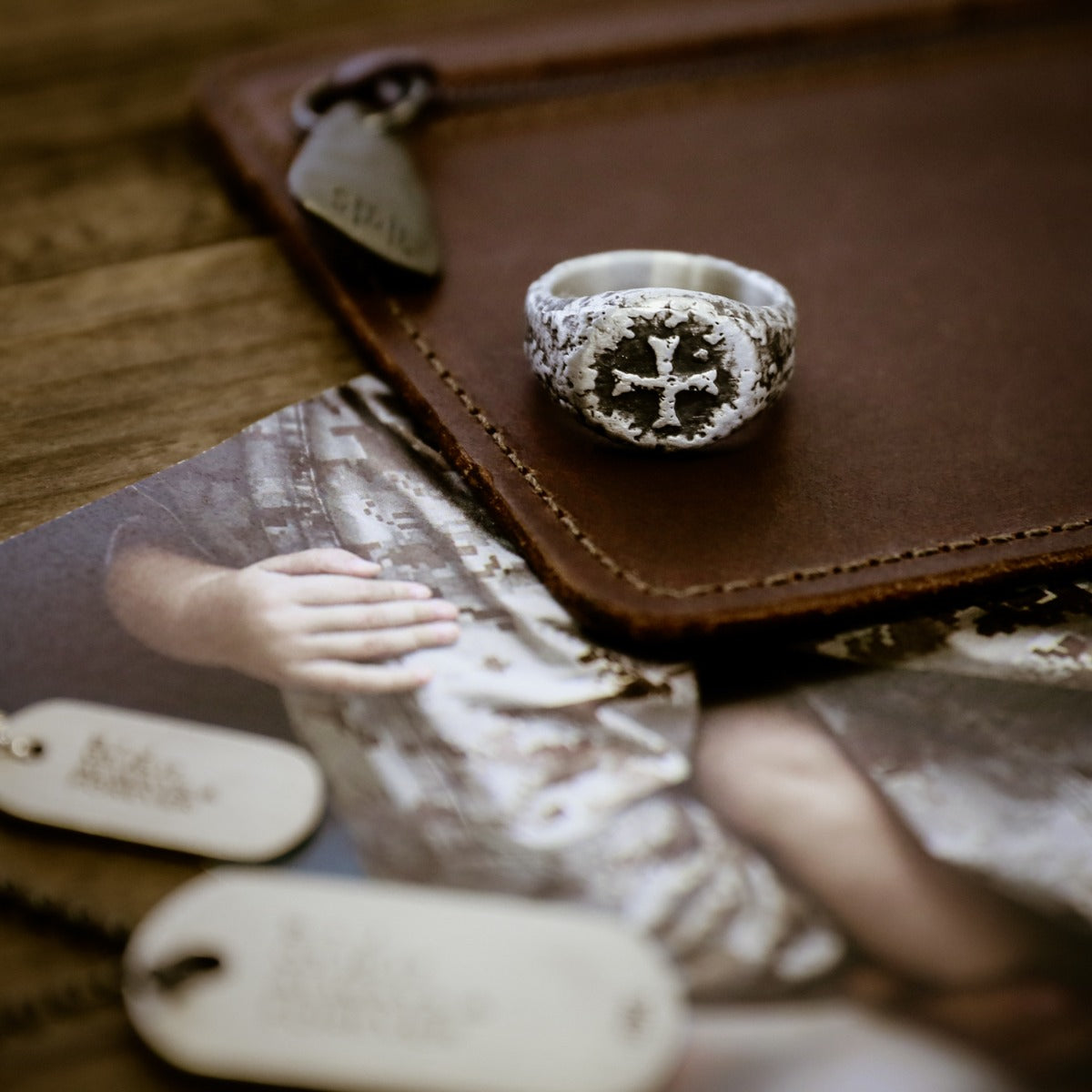 Ancient Cross Signet Ring (Antiqued Sterling Silver)