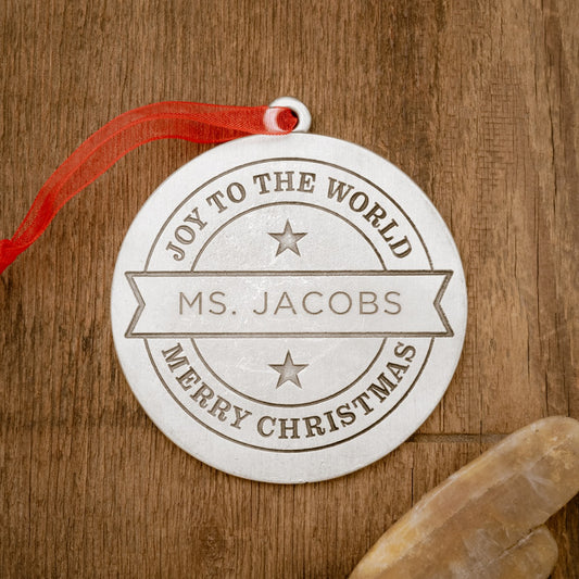 Joy to the World Ornament (Pewter)