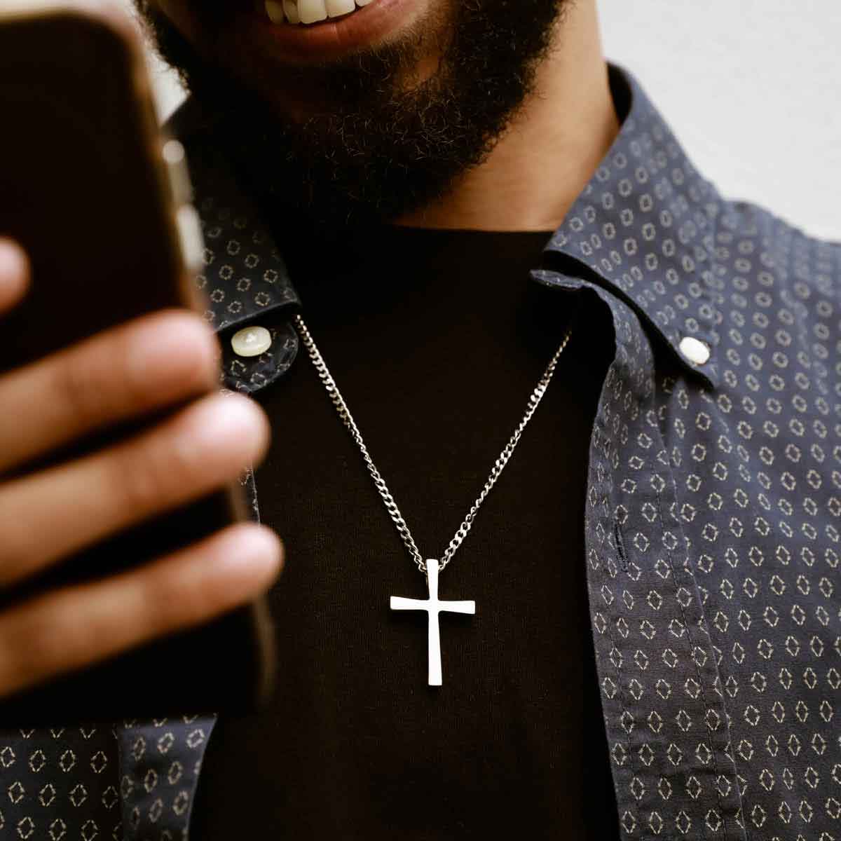 Set Free Cross Necklace (Pewter)