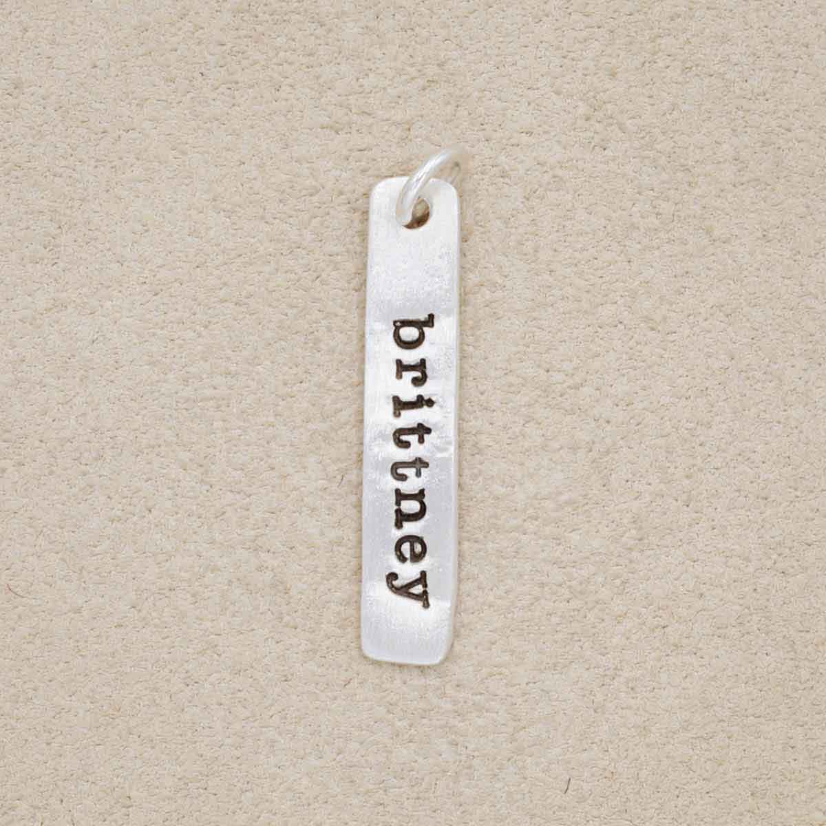 Skinny Tag Charm (Sterling Silver)