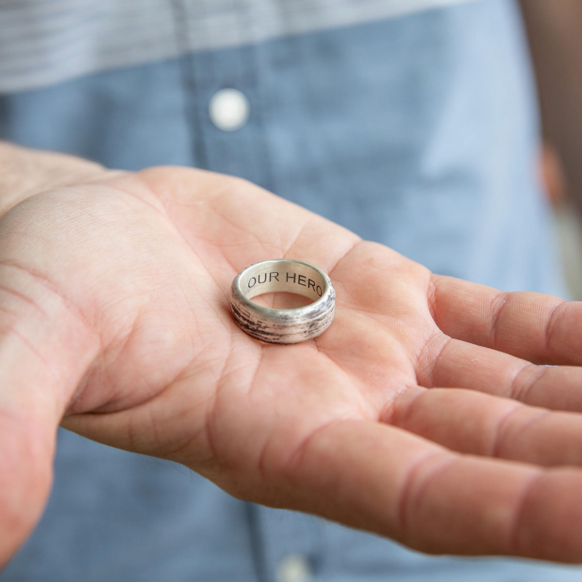 Collide with the Sky Ring (Textured Antiqued Sterling Silver)