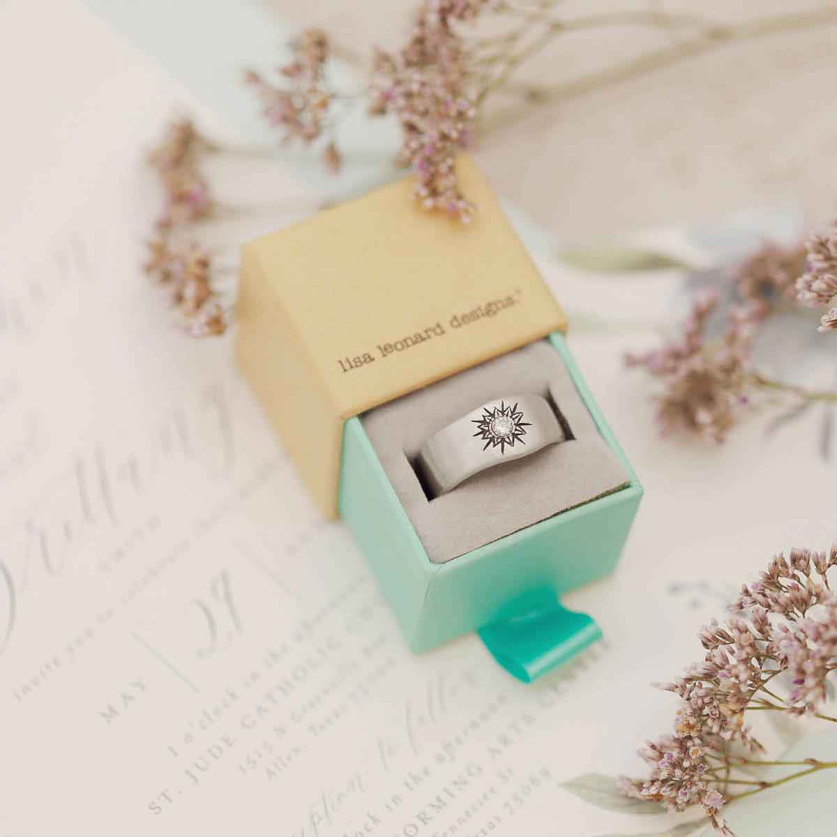 and crystal diamond ring