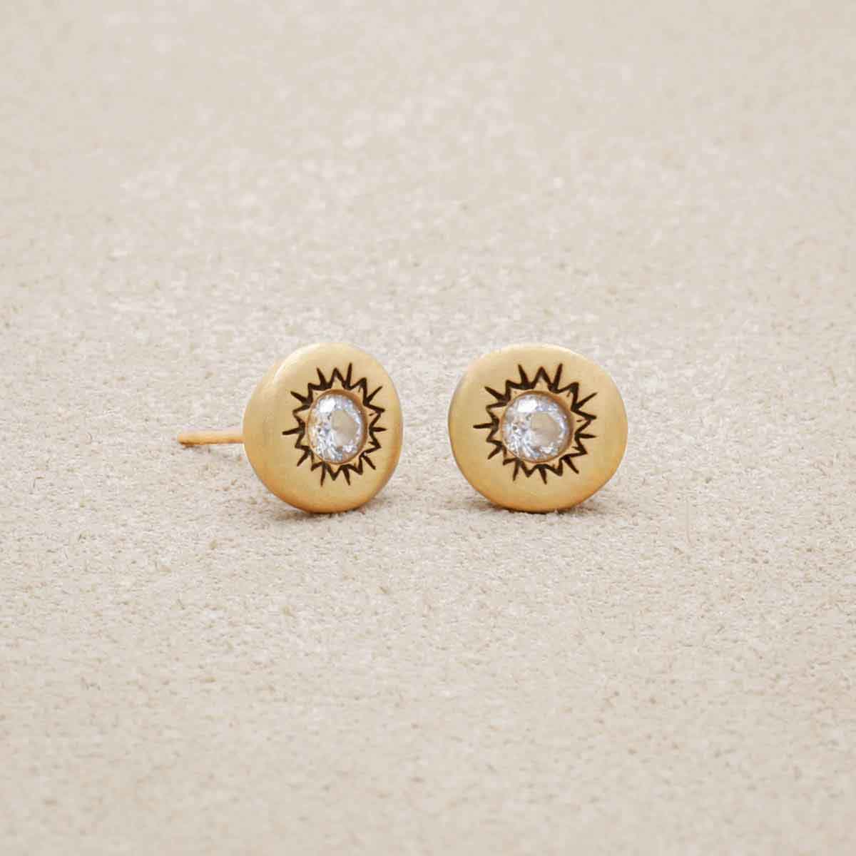 Sunburst Stud Earrings (Gold Vermeil)