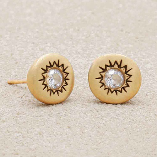 Sunburst Stud Earrings (9K Solid Gold)
