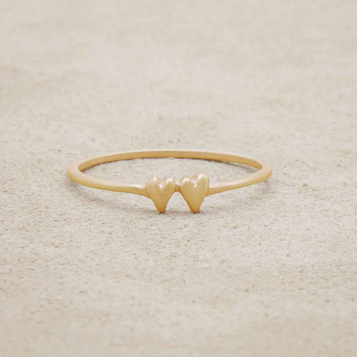 Sweet Love Ring - Two Hearts (9K Solid Gold)
