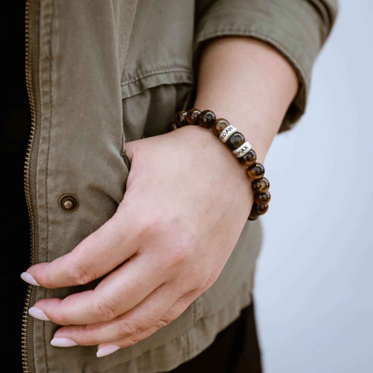 with your choice of sterling silver or bronze beads