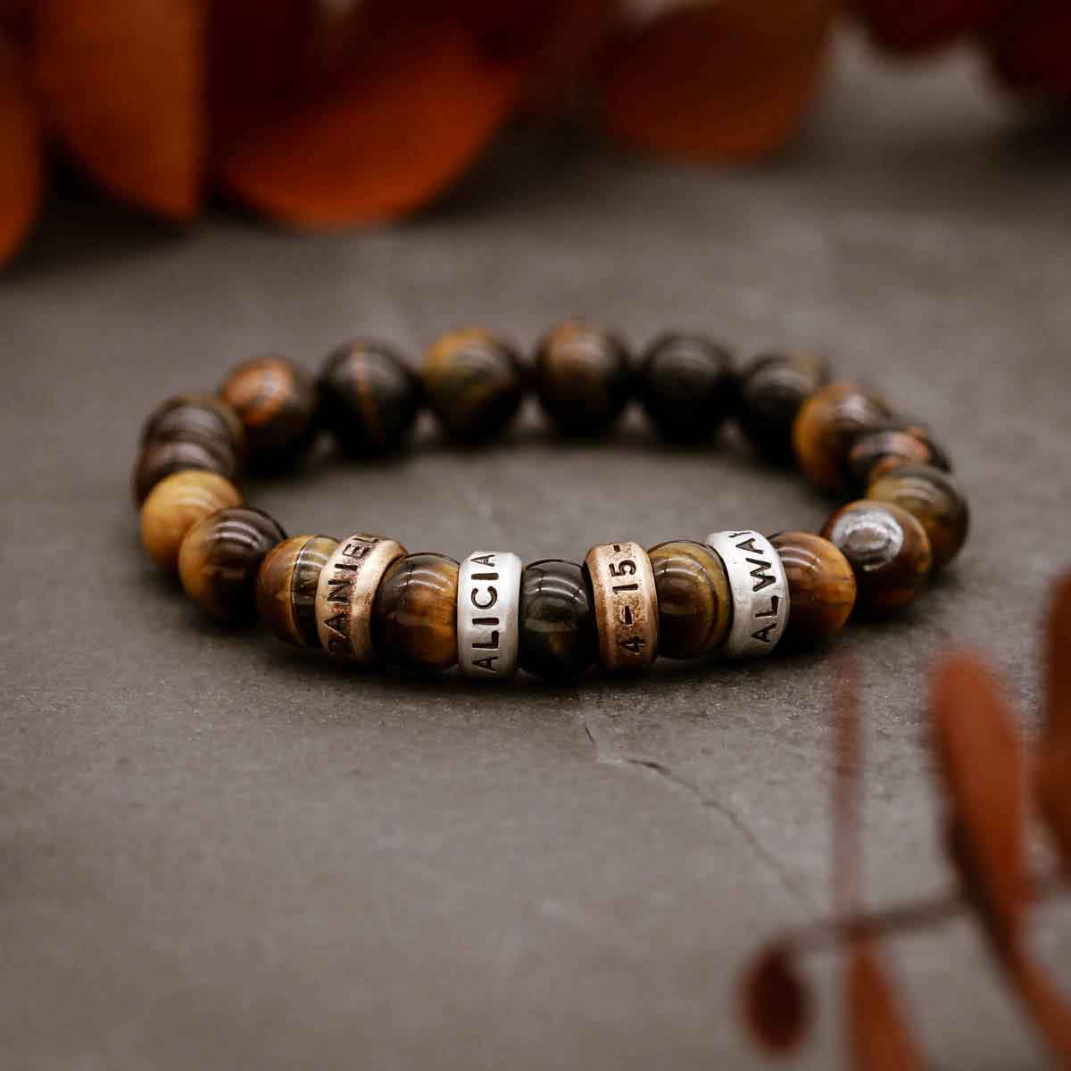 with your choice of sterling silver or bronze beads