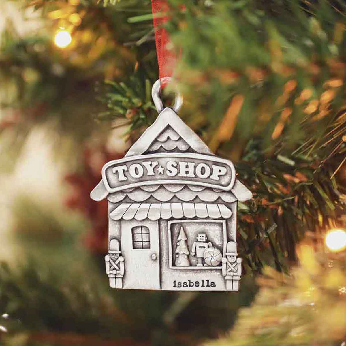 Toy Shop Ornament cast in pewter