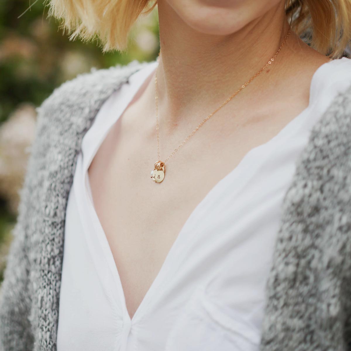 Wild About You Initials Necklace (9K Solid Gold)