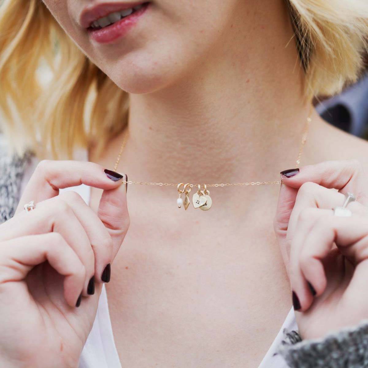 Wild About You Initials Necklace (9K Solid Gold)