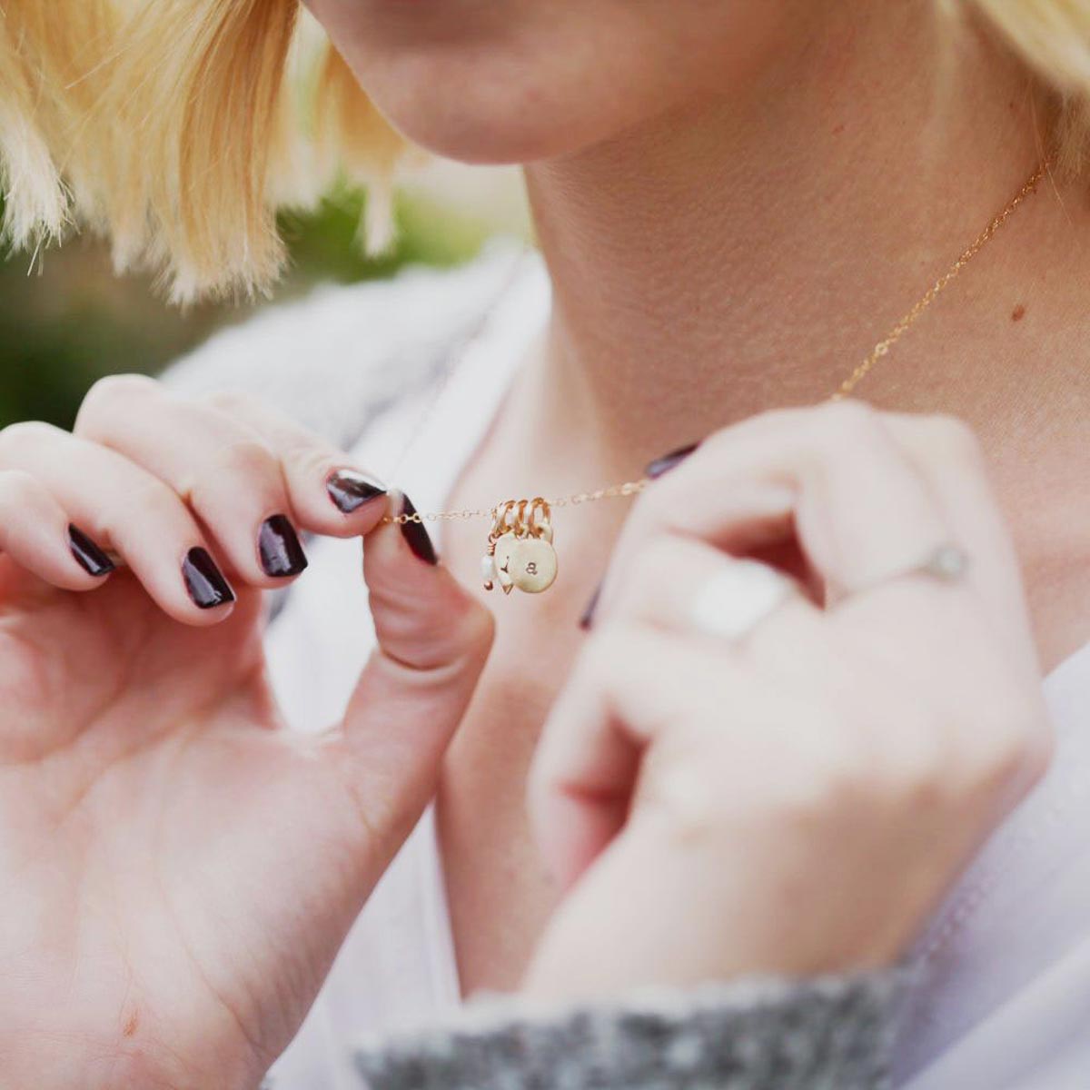 Wild About You Initials Necklace (9K Solid Gold)