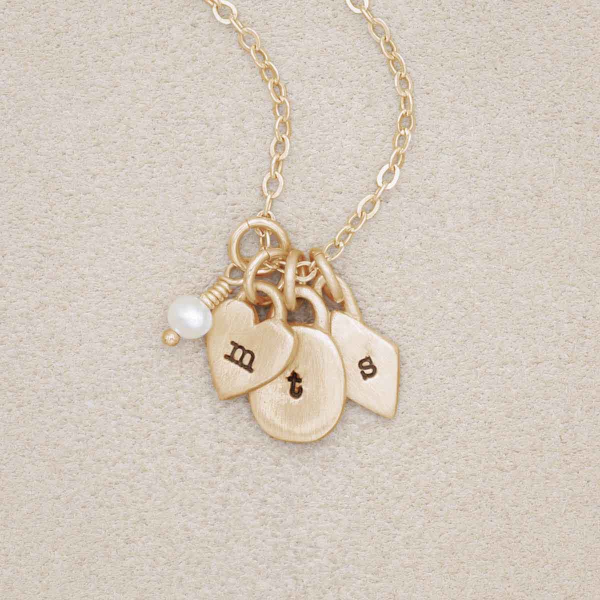 Wild About You Initials Necklace (9K Solid Gold)