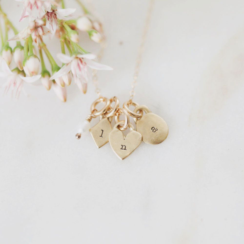 Wild About You Initials Necklace (9K Solid Gold)