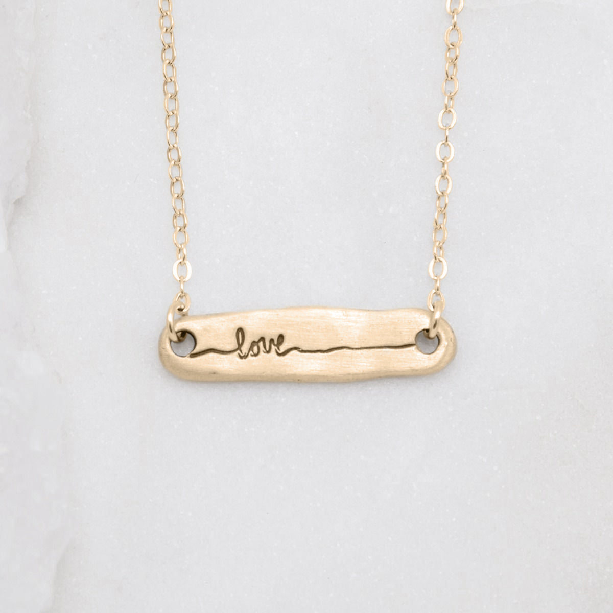 Written With Love Necklace (14K Solid Gold)