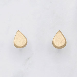 Raindrop Stud Earrings (9K Solid Gold)