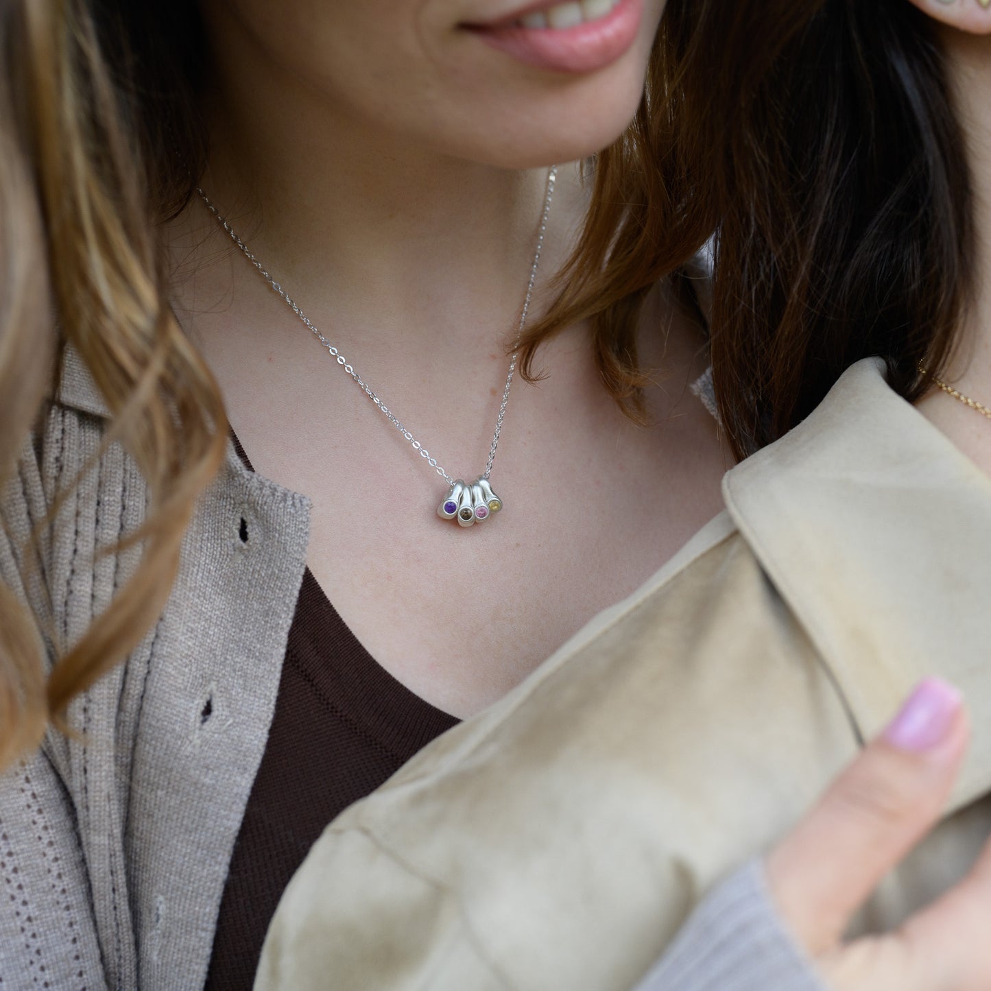 Itty Bitty Birthstone Ring Charms Necklace  {Sterling Silver}
