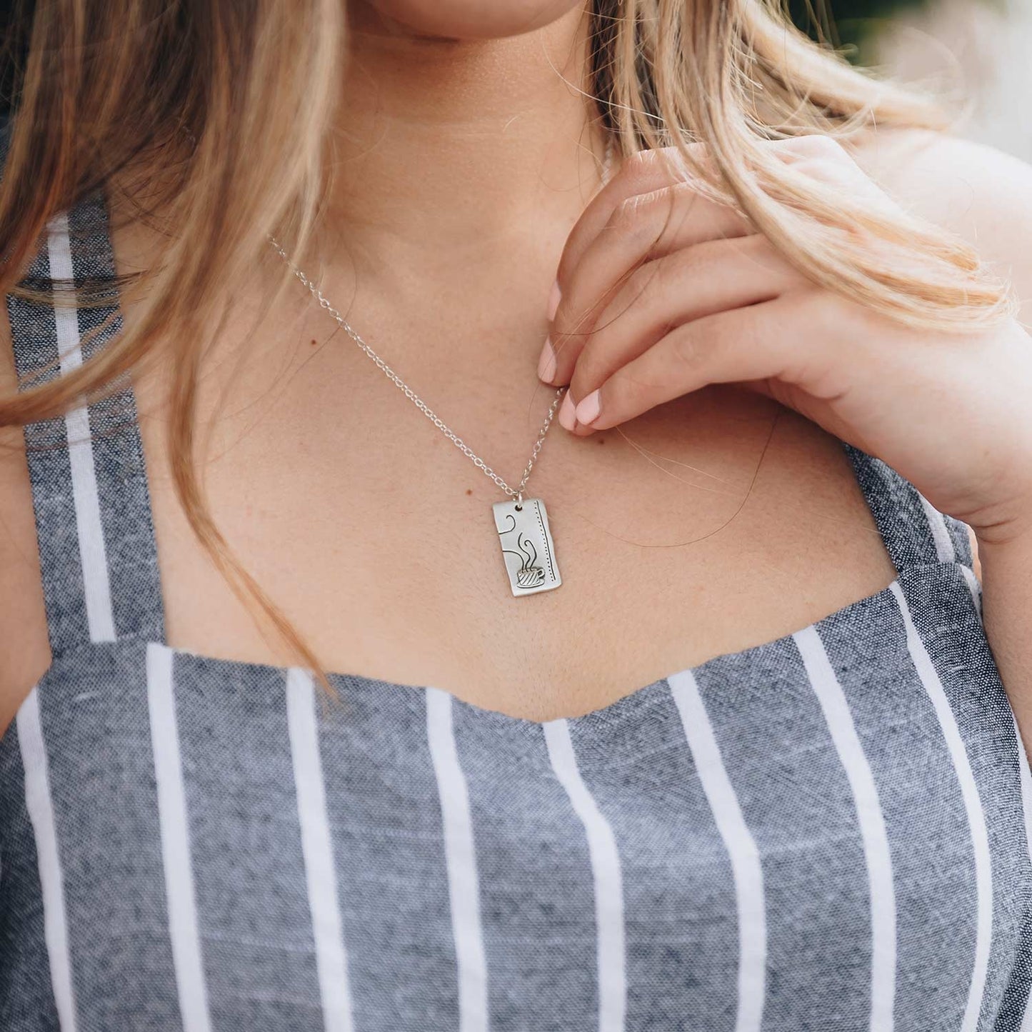 Coffee And Tea Necklace Set (Sterling Silver)
