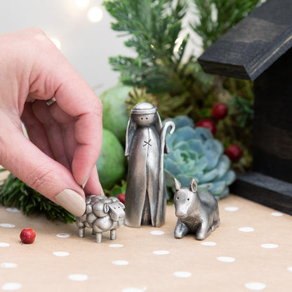 Shepherd Nativity Figurine Set (pewter)
