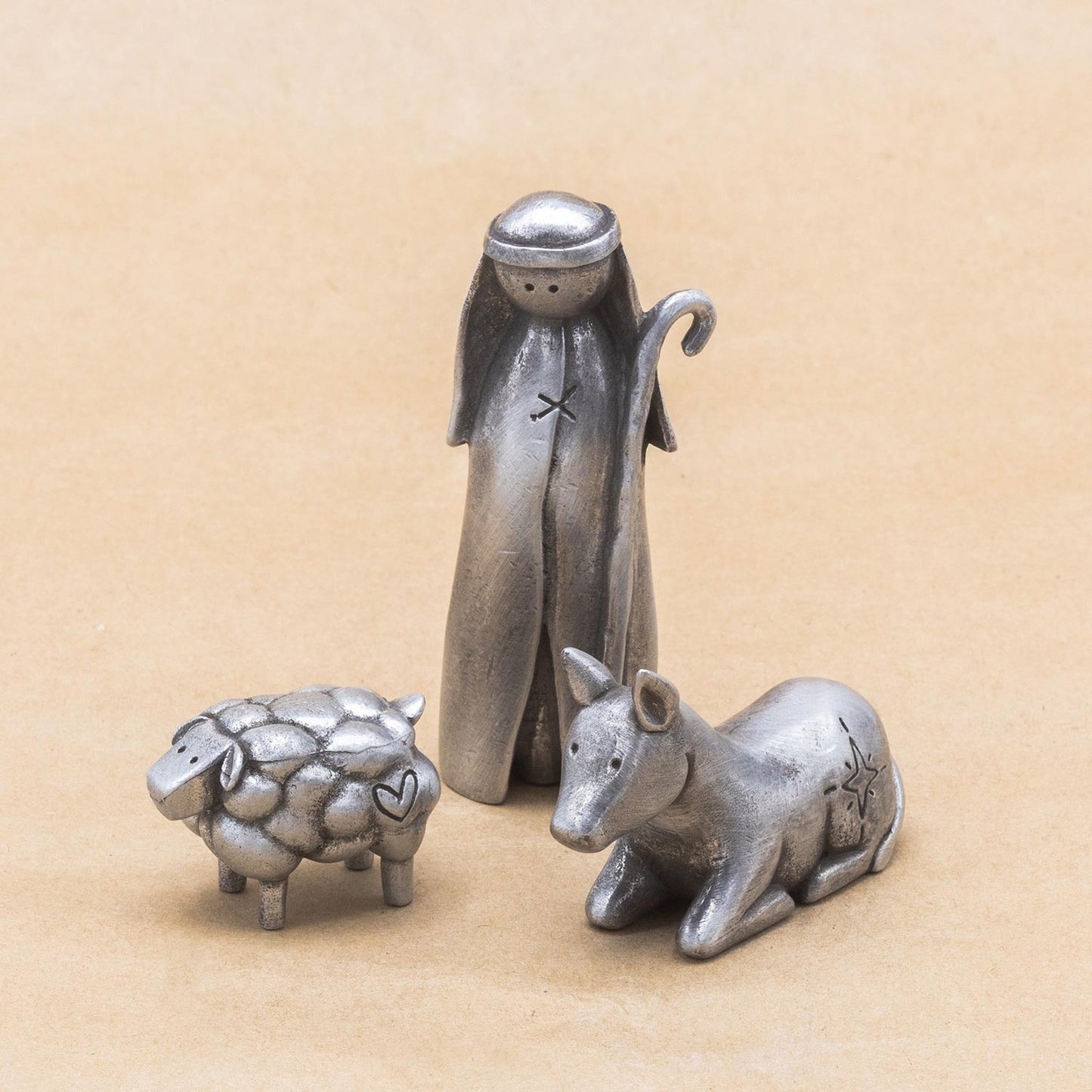 Shepherd Nativity Figurine Set (pewter)