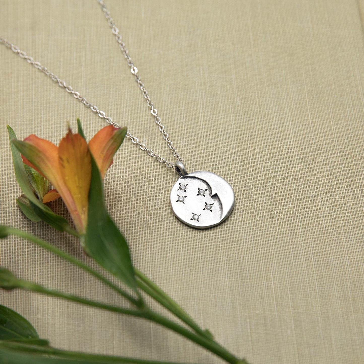 I Love You Moon And Stars Necklace (Sterling Silver)