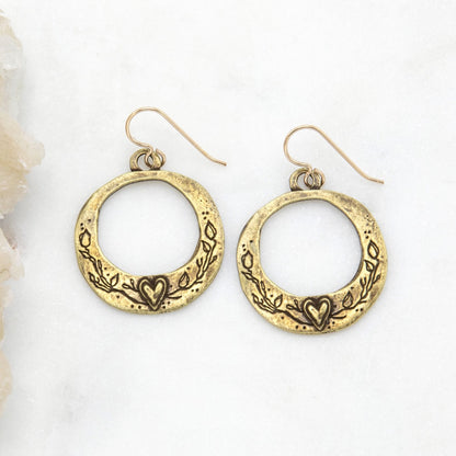 Let Love Grow Hoop Earrings {Gold Plated}