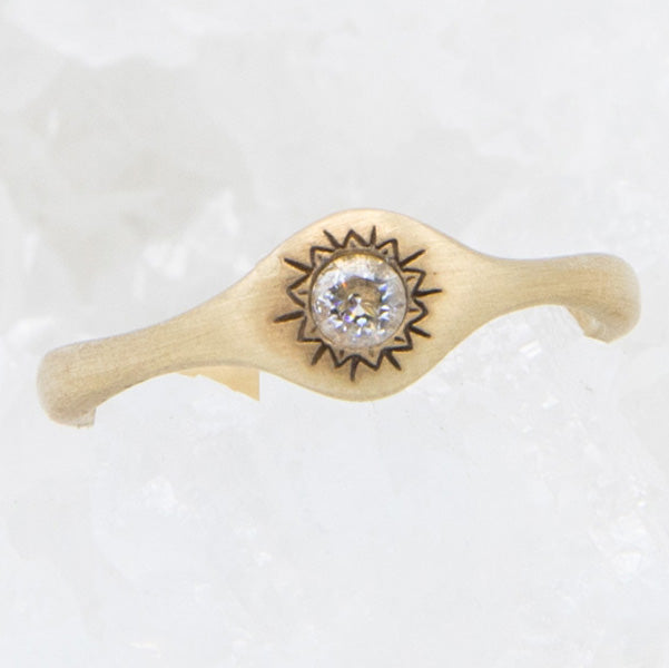 Sunburst Stacking Ring {14K Solid Gold}