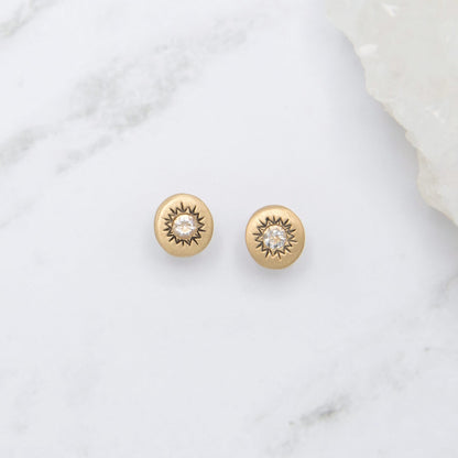 Sunburst Stud Earrings (Gold Vermeil)